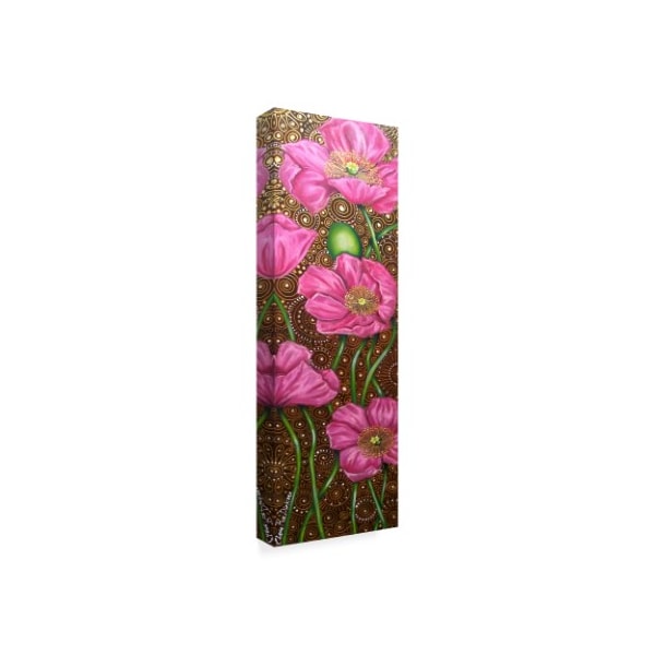 Cherie Roe Dirksen 'Long Pink Poppies' Canvas Art,8x24